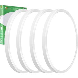 4PK 15.8 Inch LED Flush Mount Ceiling Light, 32W, 3480LM, 3000K/4000K/6000K CCT Selectable, Round Flat Panel Light Low Profile Ceiling Light Fitures for Hallway, Kitchen, Bedroom, Laundry Room (White)