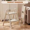 2 Step Ladder Lightweight Portable Folding Step Stool with Anti-Slip Wide Pedal 330lbs Capacity Carbon Steel Ladder for Household,Office,Library(White)