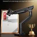 monTEK Sleek Aluminum Monitor Arm for 1757 Ultrawide Screens up to 59.4 lbs, Heavy Duty Single Monitor Arm Desk Mount, Pneumatic Lift, Quick-Release Plate, Clamp/Grommet, Max VESA 100x100