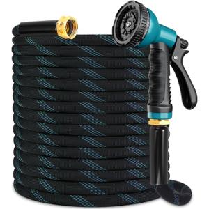 Flexible Garden Hose 150 ft with 10 Function Nozzle, 2026 Kink Free Lightweight Water Hose 150ft, Solid Metal Fittings, High Density Outer Fabric, Enhanced Inner Core for Outdoor Watering, Car Washing
