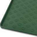 Ptlom Pet Placemat for Dog and Cat, Waterproof Silicone Pet Feeding Bowl Mats for Food and Water, Small Medium Large Dogs Mat Prevent Residues from Spilling to Floor, Hunter Green, 18" 12"