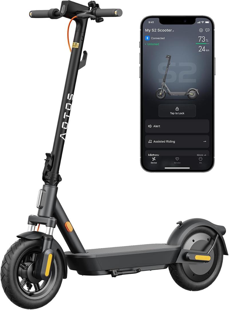 AOTOS Electric Scooter for Adults, 20 MPH, 44/28 Miles Range, 750W/650W Peak Motor, 12" Tubeless Tires, Suspension System, Foldable Commuter E Scooter with APP, Dual Brakes & Turn Signals, UL2272