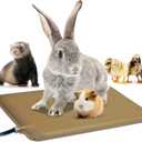 K&H Pet Products Small Animal Outdoor Heated Pad, Waterproof, Chew Resistant, Safety Listed, Indoor Outdoor Heater Warming Pad for Cat Houses, Rabbit Hutches, or Chick Brooders - 12 X 9 In Tan 20W