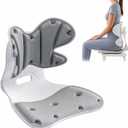 Foldable Adjustable Seat Cushion Back Support for Office Chair (Grey), Large