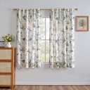 MYSKY HOME Linen Floral Curtains 63 inches Long 2 Panels Set for Bedroom Light Filtering Privacy Protect Farmhouse Style Decorative Drapes Back Tab for Home,50" Wide Each Panel, Yellow and Blue