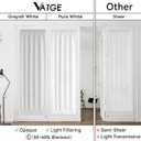 Vatge Front Door Sidelight Curtains with Magic Tape - 12x72 Door Window Covering, 50% Sunlight Blocking French Curtain, 1 Panel, W12 x L72, Pure White