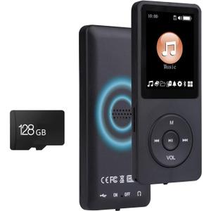 MP3 Player with Bluetooth 5.2 HiFi Sound, with Built-in Speaker/FM Radio/Voice Recorder/E-Book, Lossless Sound Multifunctional Mini Design Ideal for Sport Running (Earphones Included) (black)
