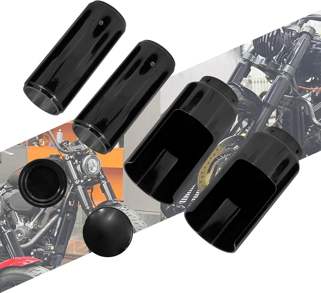 Motorcycle Front Fork Cover Set Tube Cap Kit Fit For Harley Softail Street Bob 2018-2025 Low Rider 2018-2022