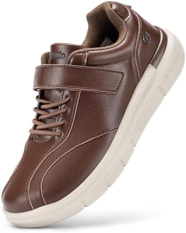 FitVille Men Wide Walking Shoes Casual Comfortable Dress Shoes Lightweight Arch Support Oxford Shoes Non-Slip Leather Business Sneakers 11.5