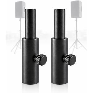 Speaker Stand Adapter 35mm to 25mm, Pair of Steel Speaker Pole Reducers, Fit 1 3/8" Stand to 1" Speaker Mount, Locking Knob Design