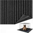 Dog Crate Mat 63"x47" Extra Thick Waterproof Non-Slip Kennel Pad, Absorbent Striped Design for Under Crate, Reusable & Washable Dog Mat for Crate