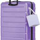 KYME Large Suitcases with Wheels Hardshell 28 Inch Luggage TSA Approved Big Checked Luggage Durable Travel Rolling Suitcase for Women Lt Purple
