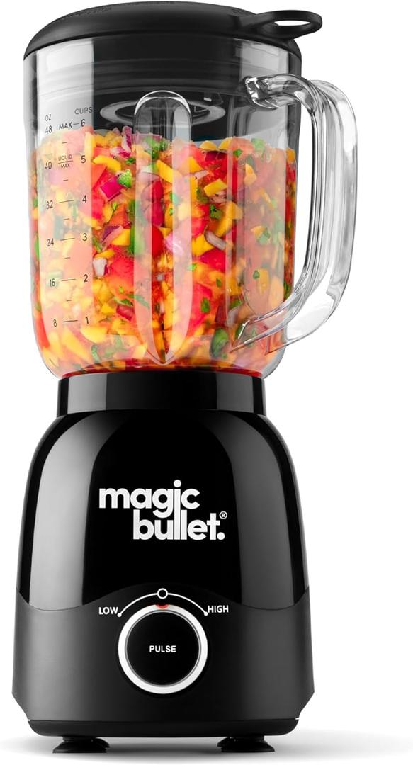 magic bullet Blender, 48oz Pitcher, Simple Speed Dial - MBF50100AK (Full Size, All Black)