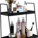 Dorhors 2 Tier Bathroom Counter Organizer Storage,Vanity Organizer for Bathroom Counter,Wood Standing Rack for Kitchen(Black)