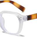 Gleyemor Stylish Blue Light Glasses for Men Women, Fashion Computer Glasses HD Clear Anti Blue Ray Lens, 04 Matte Transparent Frame 