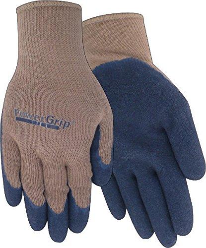Red Steer PowerGrip A300B-L Rubber Palm Full-Fingered Work & General Purpose Glove, Tan/Navy Blue [PRICE is per PAIR] (Large)