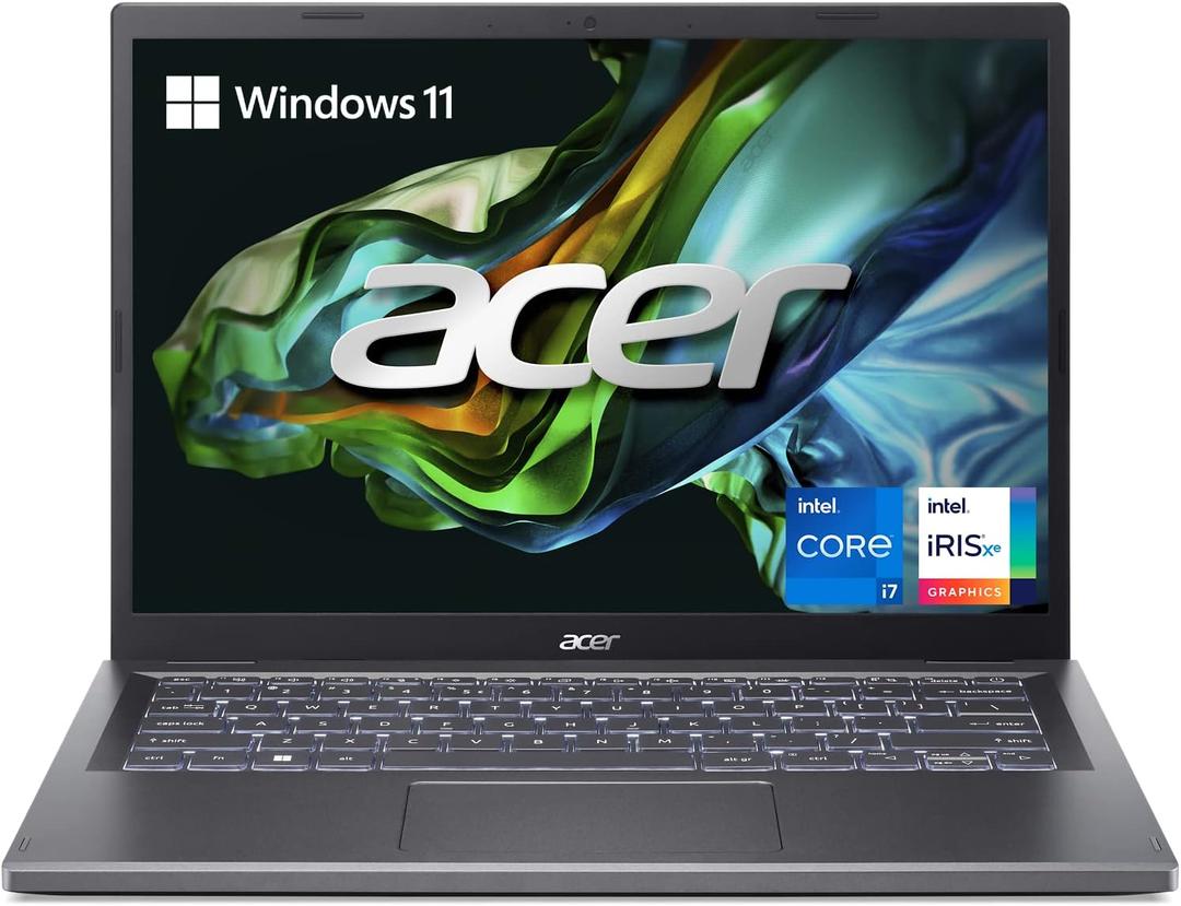 acer Aspire 5 14 Slim Laptop | 14" WUXGA (1920 x 1200) IPS | Core i7-1355U | Intel Iris Xe Graphics | 16GB LPDDR5 | 512GB Gen 4 SSD | Wi-Fi 6E | USB4/Thunderbolt 4 | Backlit KB | A514-56M-71A9, Gray. Does not turn on.