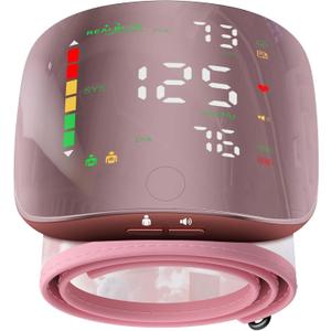 Wrist Blood Pressure Monitors for Home Use with Curved Screen, Rechargeable Bp Machine, One-Button Switch Voice and User, Easy to Use, 5.31-9.25inch Bp Cuff, with Storage Case Bp Monitor