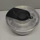 Stainless Steel Pump Salad Spinner Large - Easy Compact Kitchen Tool - Stainless Steel Bowl, Drain & Colander - Lettuce Spinner, Vegetable Dryer, Fruit Washer, Pasta & Fries Produce Strainer - 6.33 Qt (Black)