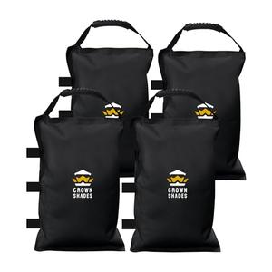 CROWN SHADES Sand Bags for Canopy Legs (120 LBS) Sandbags for Weight, Canopy Weights, Pop Up Tent Weights Bags, Black (Unfilled), Pack of 4 