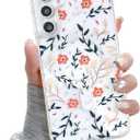 QLTYPRI for Samsung Galaxy S22 Case, Compatible with Magsafe, Aesthetic Cute Floral Flower Phone Case, Clear Anti -Yellowing Shockproof Magnetic Phone Cover for Women Girls - Branch Flower