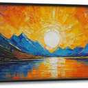 Sunset Mountain Large Wall Art for Living Room Big Landscape Painting Wall Decor Framed Canvas Pictures Print Sunrise Nature Artwork Decorations for Bedroom Office Bathroom Dining room Gifts 30"x60"