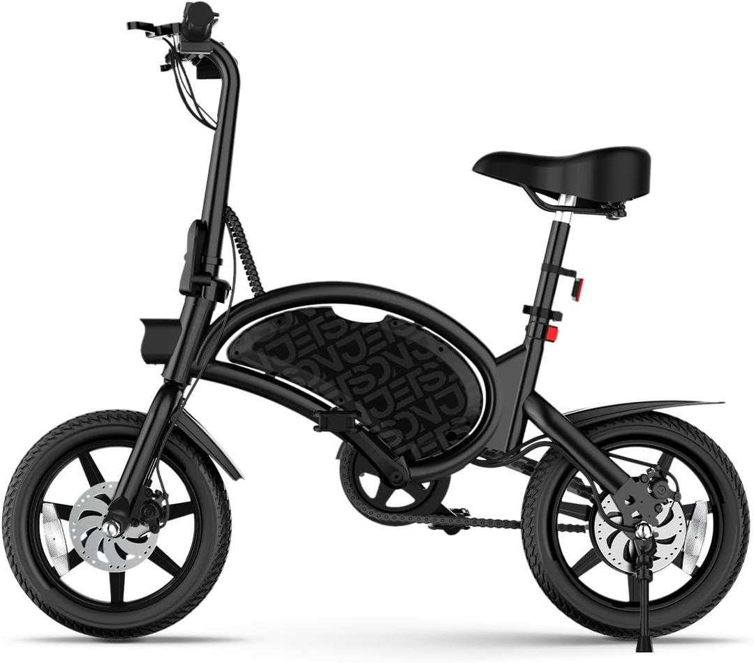 Jetson Bolt Folding Electric Ride-On Bike, Easy-Folding, Built-in Carrying Handle, Twist Throttle, Up to 15.5 MPH, Ages 13+ (Black Pro)