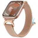 BEEXI Stainless Steel Loop Compatible with Apple Watch Band 38/ 40/ 41mm, Women Elegant Metal Mesh Magnetic Slim Strap with C-Shape Clasp for iwatch SE Series 9/ 8/ 7/ 6/ 5/ 4/ 3/ 2/ 1 Ultra 1/ 2 (Rose Gold)