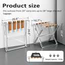 Acrylic Luggage Rack for Guest Room,Folding Luggage Rack with Leather Straps,Holds up to 120 lbs Suitcase Stand for Bedroom, Living Room and Hotel (Brown Leather)