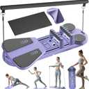 Pilates Reformer Set - Pilates Board for Home Workout, 6 in 1 Portable and Foldable Reformer Pilates Machine, Pilates Equipment for for Core Workouts (Black)