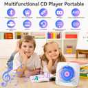 CD Player Portable Bluetooth Rechargeable: CD Players for Home with 1800mAh Kegaudio Desktop Wall CD Player with Speakers Music Player CD Boombox FM Radio USB Remote Control