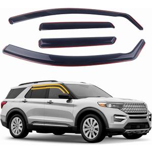 in-Channel Rain Guards 4-Piece Compatible with 2020 2021 2022 2023 2024 2025 Ford Explorer Window Visors Side Window Deflectors Vent Visor Shield Shade