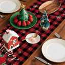 Artscope Wreath Merry Christmas Table Runner, Xmas Winter Holiday Kitchen Dining Table Decoration for Christmas Home Decor 13x120 Inch-Buffalo Plaid Red