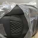 Car Seat Covers Full Set,Breathable and Waterproof Napa Leather Car Seat Cover,Interior Universal Fit for Cars,Sedans,SUVs,Vans,Trucks(Full Seat,Black,N3)