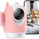 Pet Camera, 2K Indoor Security Camera, 360 Dog Cameras with Phone App, Video Monitor One-Touch Call, AI Motion Detection & Tracking, IR Night Vision, Cloud/SD Card Storage, 2.4GHz Wi-Fi, Pink