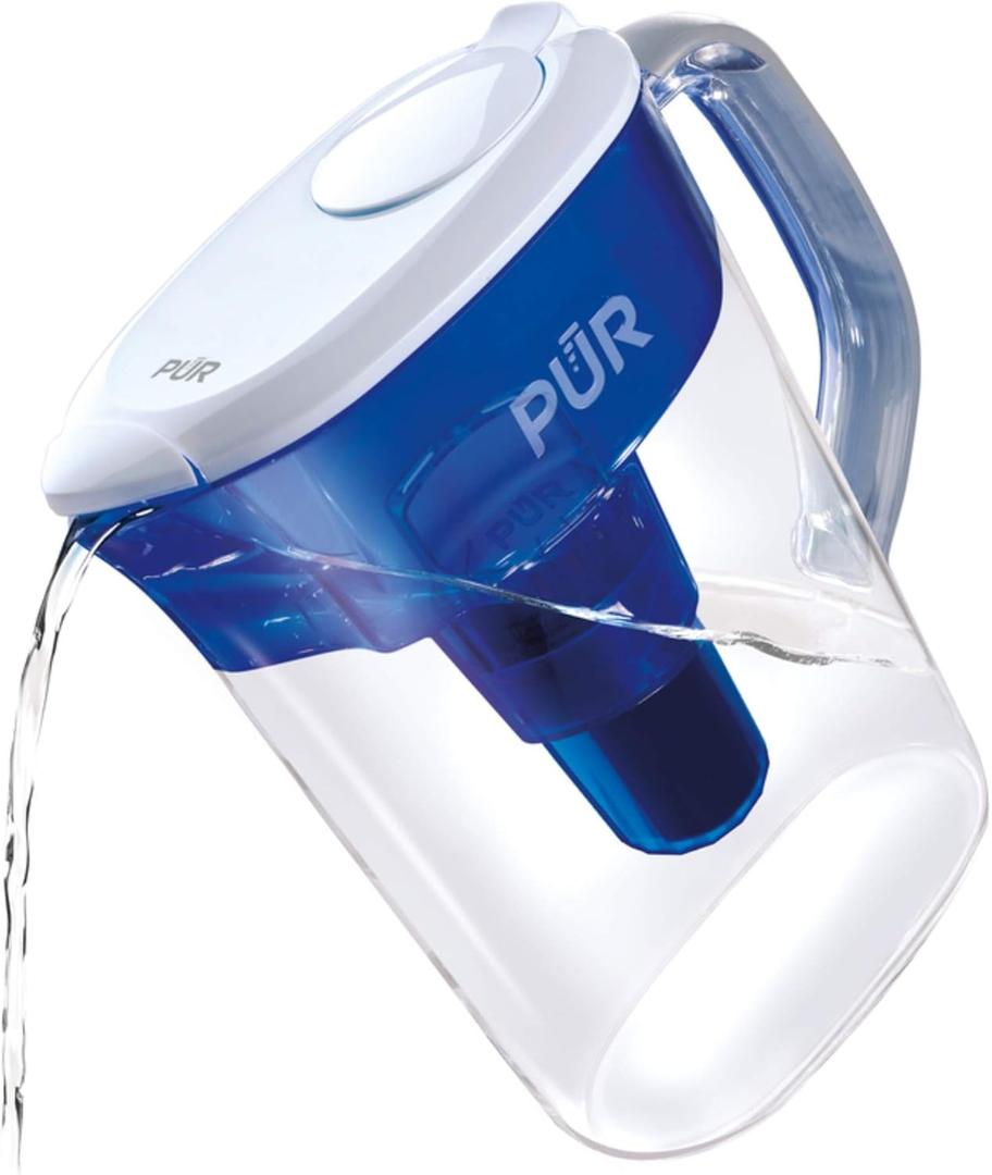PUR Water Pitcher Filtration System, 7 Cup, Clear/Blue
