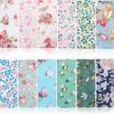 Tatuo Spring Flower Cotton Cloth Napkins Set of 24, 15 x 15 Inch Floral Dinner Napkins Soft Absorbent Washable for Family Cocktail Wedding Kitchen Dining Room Table Tea Party(Lovely Flowers), 6.7" x 5.5"