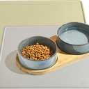 Dog Water Mat 2-Pack 2016in - Silicone Dog Mats for Food and Water, Non-Slip Pet Feeding Mat for Floors, Waterproof Cat Bowl Mats to Prevent Spills - Silver Gray & Cream