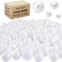 Evershine 240 Pack Craft Foam Ball, White Smooth Craft Foam Polystyrene Balls for DIY Craft and Art School Project Sizes: .8, 1.2, 1.6, 2
