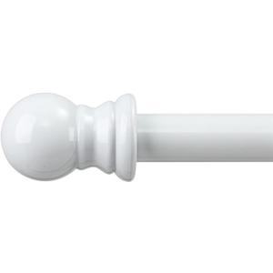 Decorative Curtain Rods for Windows 28 to 48 inch - 1 Inch Heavy Duty Curtain Rods Set,Adjustable Drapery Rods with Bracket for Curtains & Drapes - White
