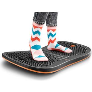 Standing Desk Anti Fatigue Mat Wooden Wobble Balance Board Stability Rocker with Ergonomic Design Comfort Floor Mat Accessories(Large, Obsidian Black)