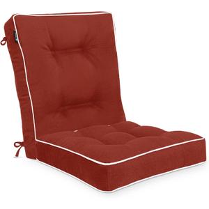 Favoyard Rocking Chair Cushion Set, Indoor & Outdoor Rocker Cushions, Water Resistant Seat Cushion Set for Patio Furniture 3-Year Color Fastness Chair Pads with Ties, Red