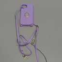Lipvina for iPhone 15 Plus Case with Card Holder and Strap for Women,Crossbody Lanyard,RFID Blocking,Stand Ring Kickstand,Snap Clasp,Phone Wallet Cases 6.7 inch(Purple)