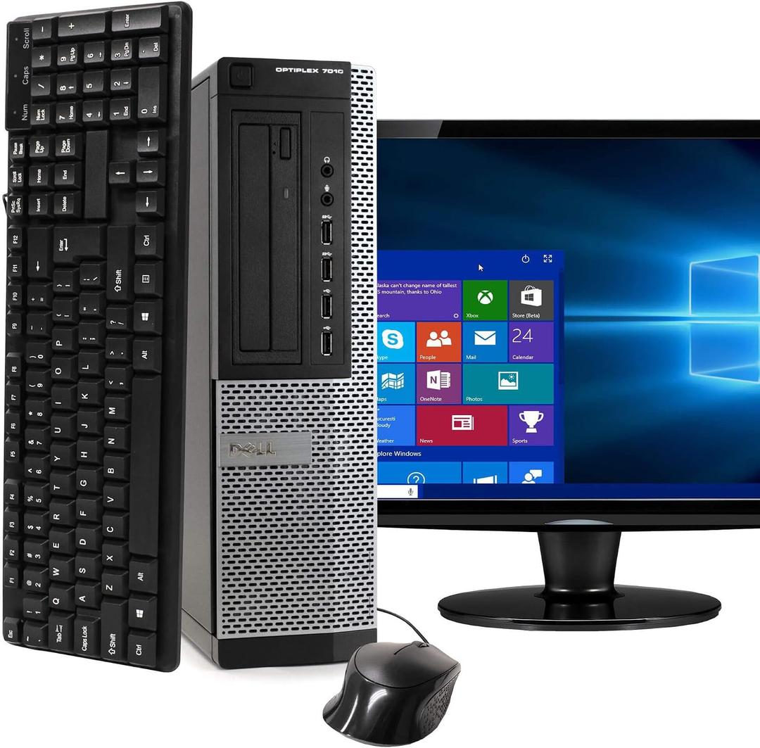 Dell Desktop Computer Package Compatible with Dell Optiplex 7010 Intel Quad Core i5 3.2GHz, 8GB Ram, 500GB HDD, 19-inch LCD, DVD, WiFi, Keyboard, Mouse, Windows 11 Pro 