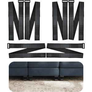 6Pcs Sectional Couch Connectors Bands with Anti-Slip Silicone Strip, Prevent The Sofa from Moving, No Furniture Damage, Easy Install & No Tools Required, Keep sectional Couch Together (Grey)