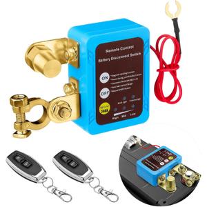 Smart Voltage Kill Switch, Remote Battery Disconnect 12V/24V 240A Automatic Power Shut Off Remote Control Switch Car Anti-Theft for Auto GM Car Truck Boat RV (Flat Installation)