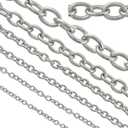 16.5ft 6mm Width Stainless Steel Rolo Cable Chains Findings Fit for Jewelry Making &DIY (SC-1027-E)