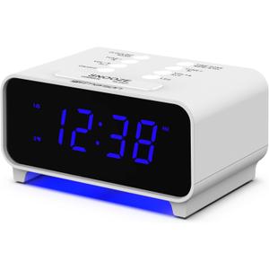Emerson CKS1500 SmartSet Dual Alarm Clock Radio with AM/FM, 0.9 Blue LED Display, 4-Level Dimmer, Blue Accent Light, Sleep Timer & Auto Time Setting