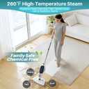 JOYMOOP Steam Mop & Handheld Steam Cleaner, 1100W Electric Steam Cleaner for Home, Fast Heat 20s, Adjustable Steam, Detachable Water Tank, 11 Accessories for Floors, Windows, Clothes