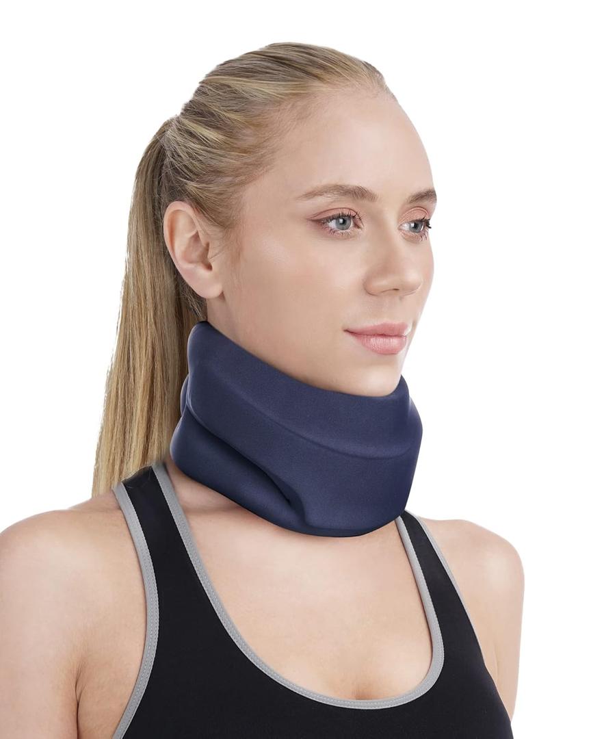 Neck Brace for Sleeping - Cervical Collar Relief Neck Pain and Neck Support Soft Foam Wraps Keep Vertebrae Stable for Relief of Cervical Spine Pressure for Women & Men (Blue, Small)